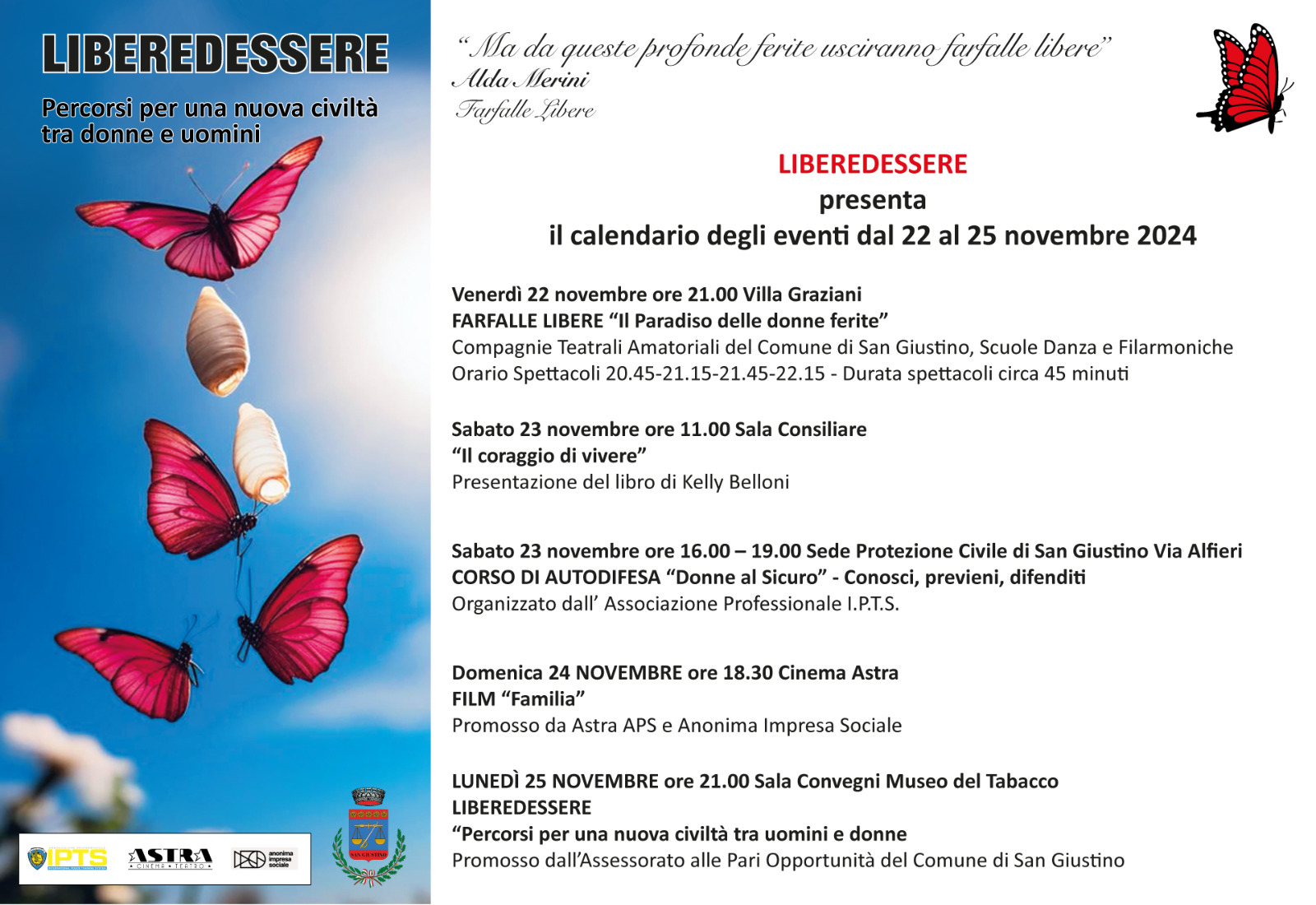 LIBEREDESSERE – “giornata nazionale contro la violenza sulle donne” – 25 Novembre, San Giustino.